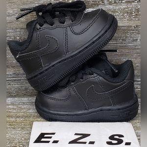 Nike Air Force 1 Athletic Shoes Triple Black 314194-009 Toddler Size 2C
